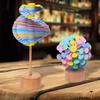 Fibonacci Spiral Wooden Rotating Lollipop: Creative Stress Relief Office Ornament