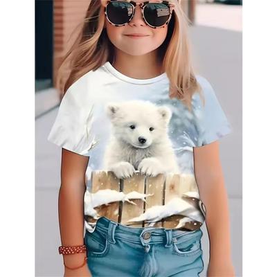 Children Short Sleeve 3d Printed Tops Casual Girls Tees O Neck Kids Summer T Shirts