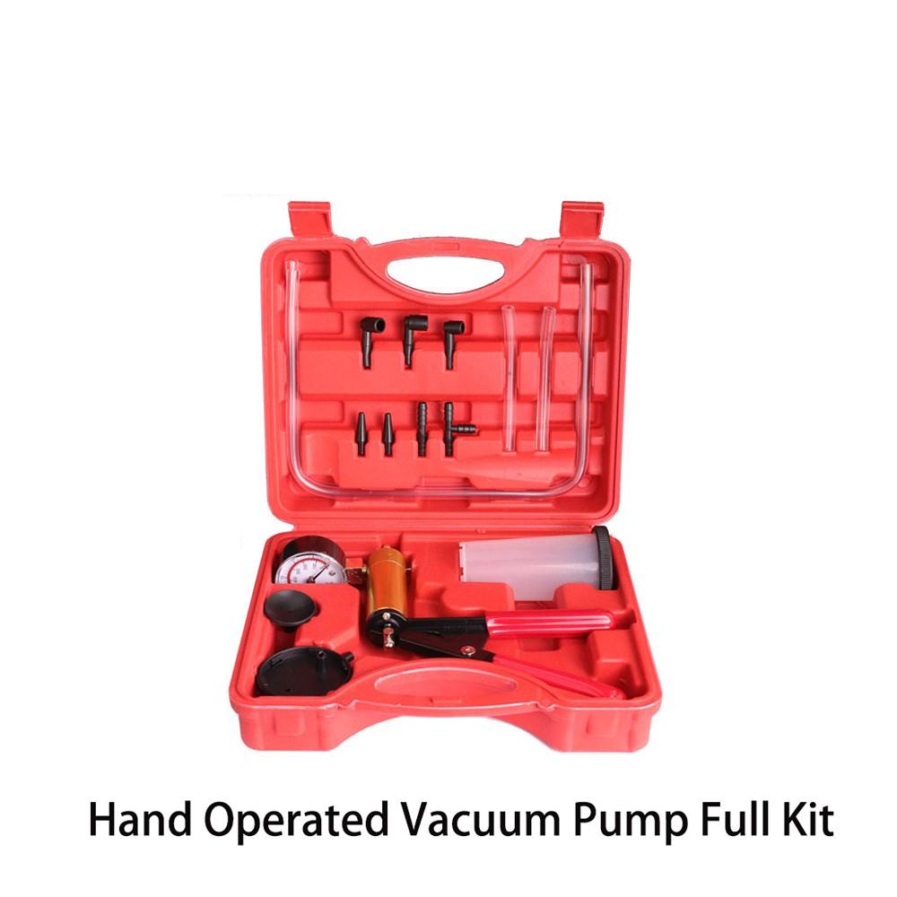 Manual Brake Bleeder Vacuum Pump Kit Automotive Fluid Tester with Gauge Adapters 2 In 1 Handheld Pistol Test Tool for Car Truck