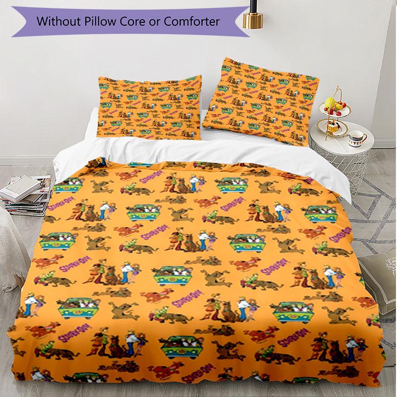 3pcs Duvet Cover Set (1*Duvet Cover + 2*Pillowcase, Without Core), Scooby Print Soft All‑Season Bedding Set, Home Bedroom Decor Gift