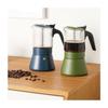 Cafetiere italienne - INOXIBAR - Clair 6 tasses Bleu - verre borosilicaté - induction - soupape sécurité