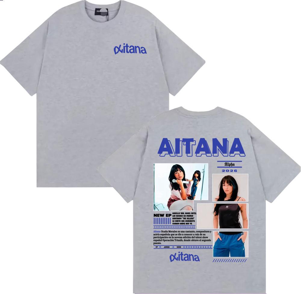 Aitana Cuarto Azul World Tour 2026 Graphic Tshirts Men Women Clothing Fashion Aesthetic Tshirt High Quality Oversized T Shirts