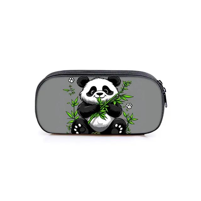 Hot Sales Panda Print Layered Fabric Pencil Case 3D Cartoon Pen Bag Best Gift for Boys/Girls School Supplies