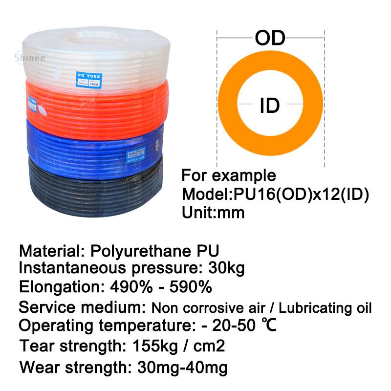 1 3 10 Meter 8mm 6mm 4mm 10mm Air Hose Pneumatic Tube Pipe PU Hoses 12mm 14mm For Compressor Polyurethane Tubing 8x5mm 6x4 12x8