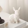 Ceramic Rabbit Sculpture Animal Figure Statue for Easter Table Decoration and Garden Desktop Display