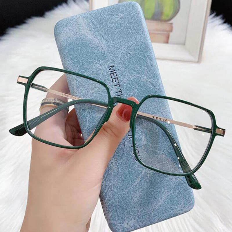 Latest Big Square Frame Finished Myopia Glasses Women Optical Eyeglasses Nearsighted-1.0 -1.5 -2.0 -2.5 -3.0 -3.5 To -6.0