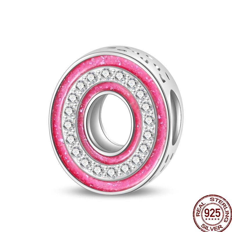 Copper Pink 26 Letters Valentine'S Day Gift Beads Suitable For Pan Original Bracelet Diy Birthday