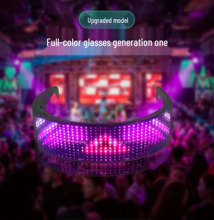 LED Techy Leuchtbrillen mit Bluetooth-App-Steuerung für Partys und Veranstaltungen