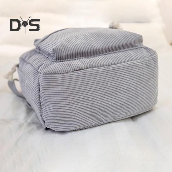 Solid Color Corduroy Backpack Anti-theft Training Knapsack with Adjustable Straps Large Capacity Unisex Schoolbag for Travel Camping Work Gym