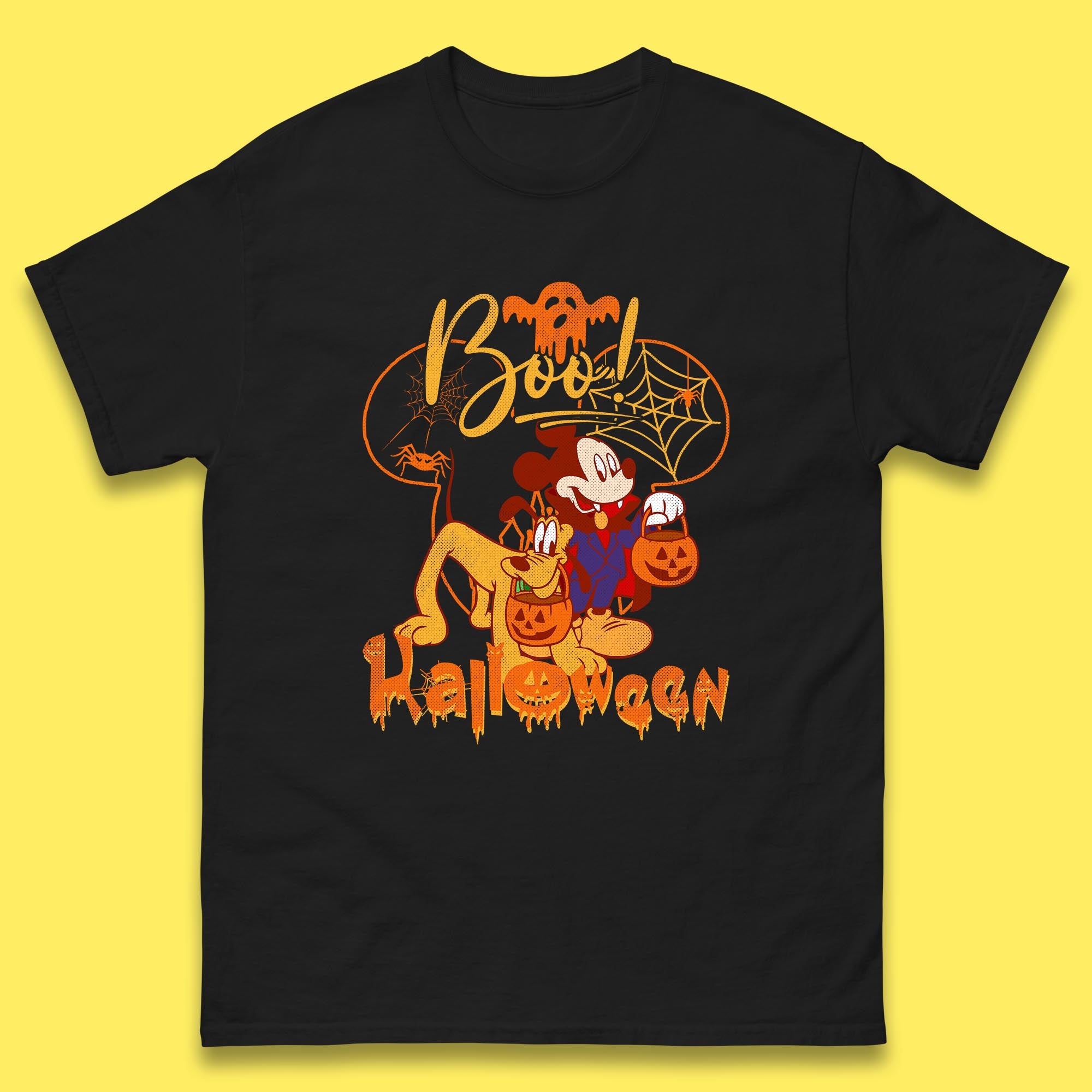 Boo Halloween Mickey Mouse And Pluto Friends Disney Halloween Disneyland Trip Mens Tee Top M