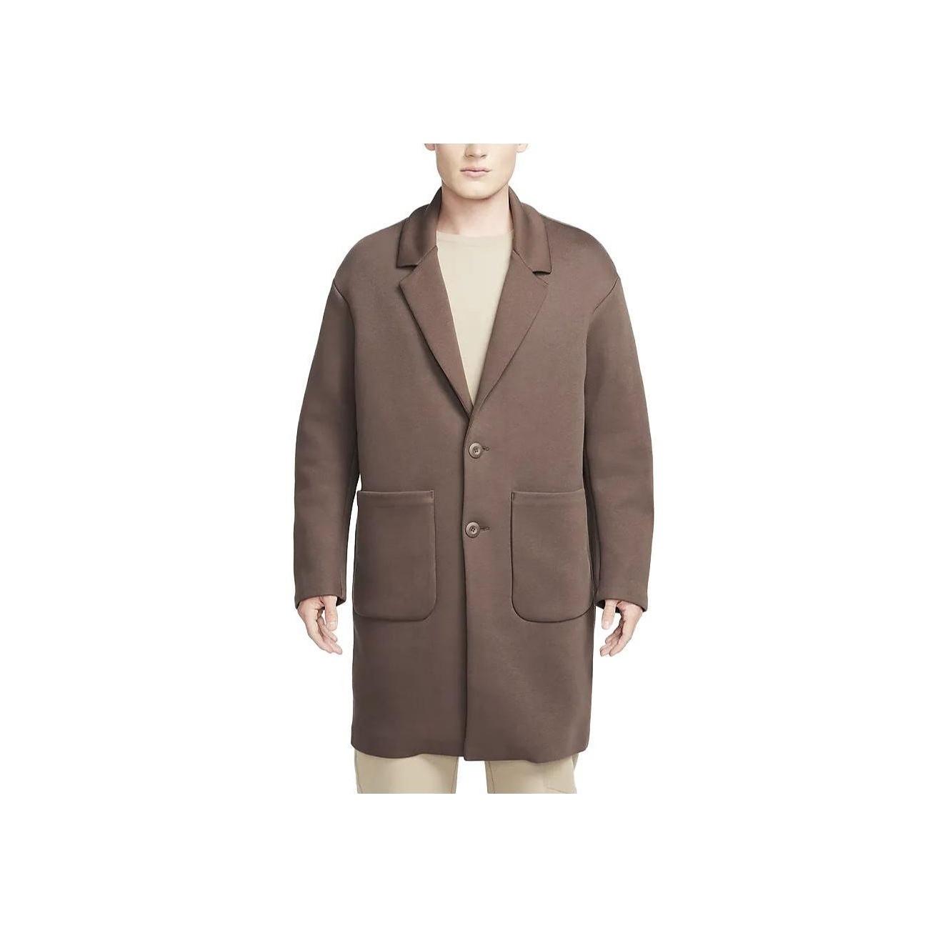 Nike Sportswear Tech Fleece Reimagined Loose Fit Lapel Collar Trench Coat Men Baroque Brown FN0602-237 L