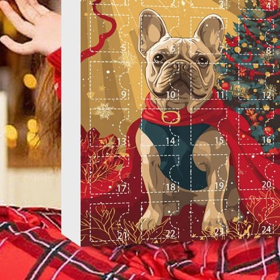 Christmas Dog Advent Calendar 24 Days Acrylic Ornament for Tree Decor Festive Countdown Surprise