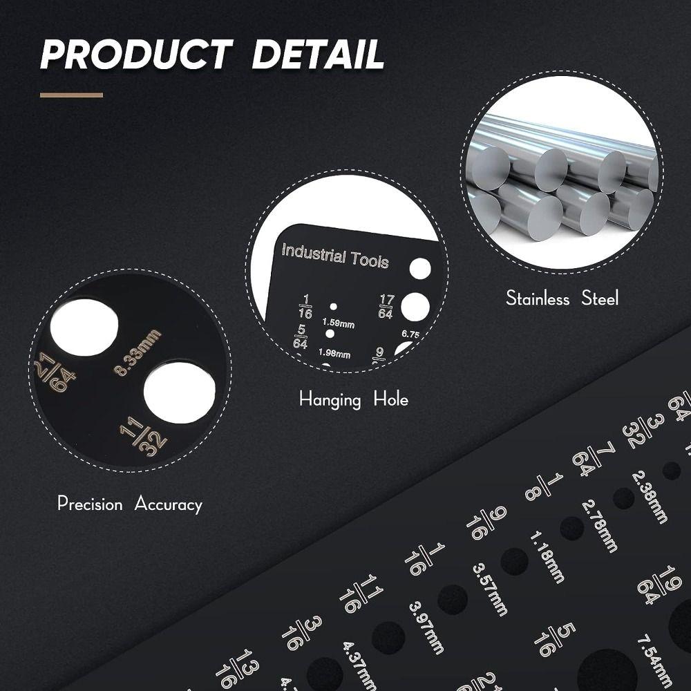 1/16 Inch to 1/2 Inch Size Bits Metric Gauge  Accurate Measurement Equivalents