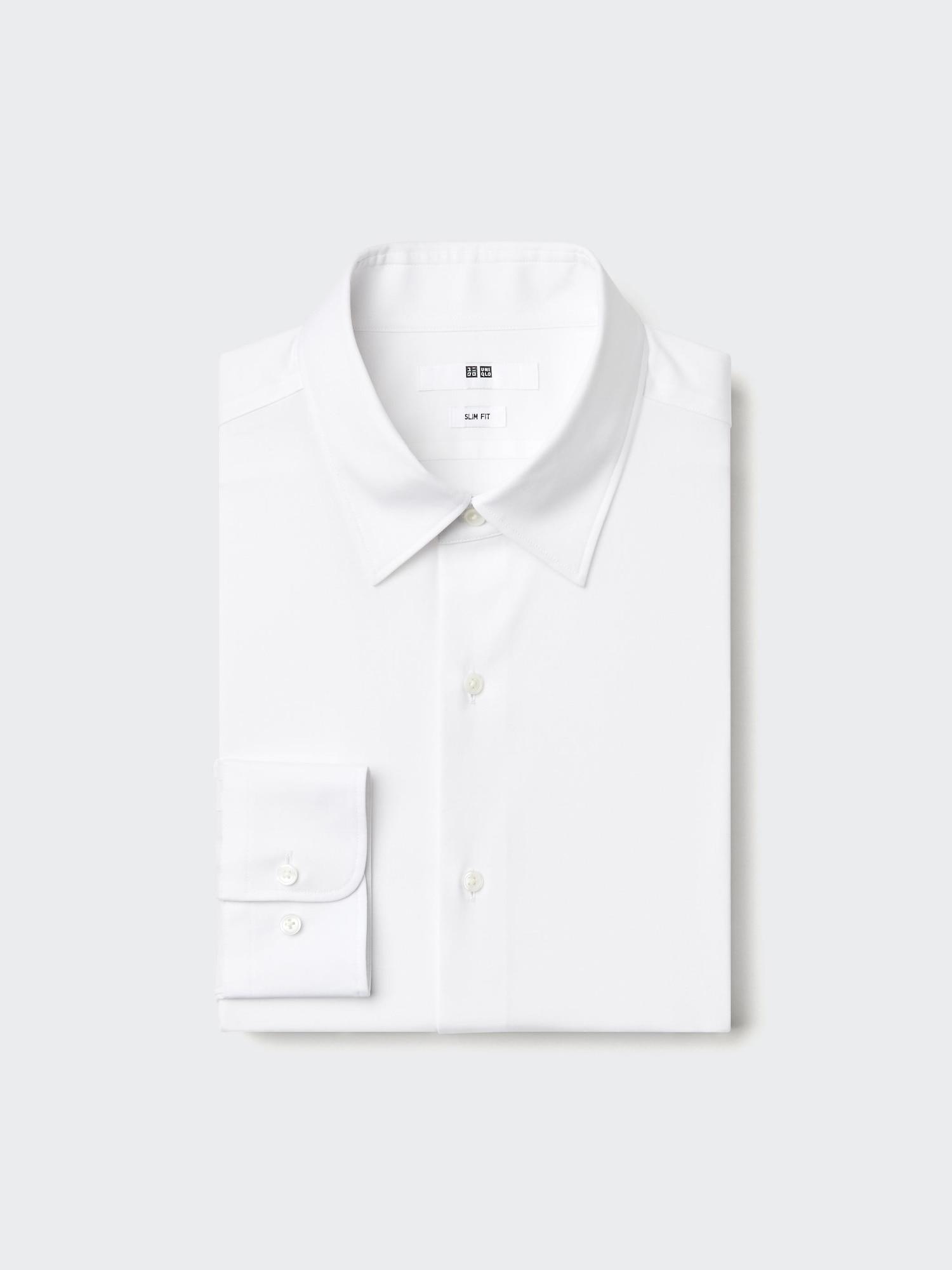 

Uniqlo Япония Тонкая ткань Приталенная рубашка Классический воротник Без кармана 00 WHITE/XS