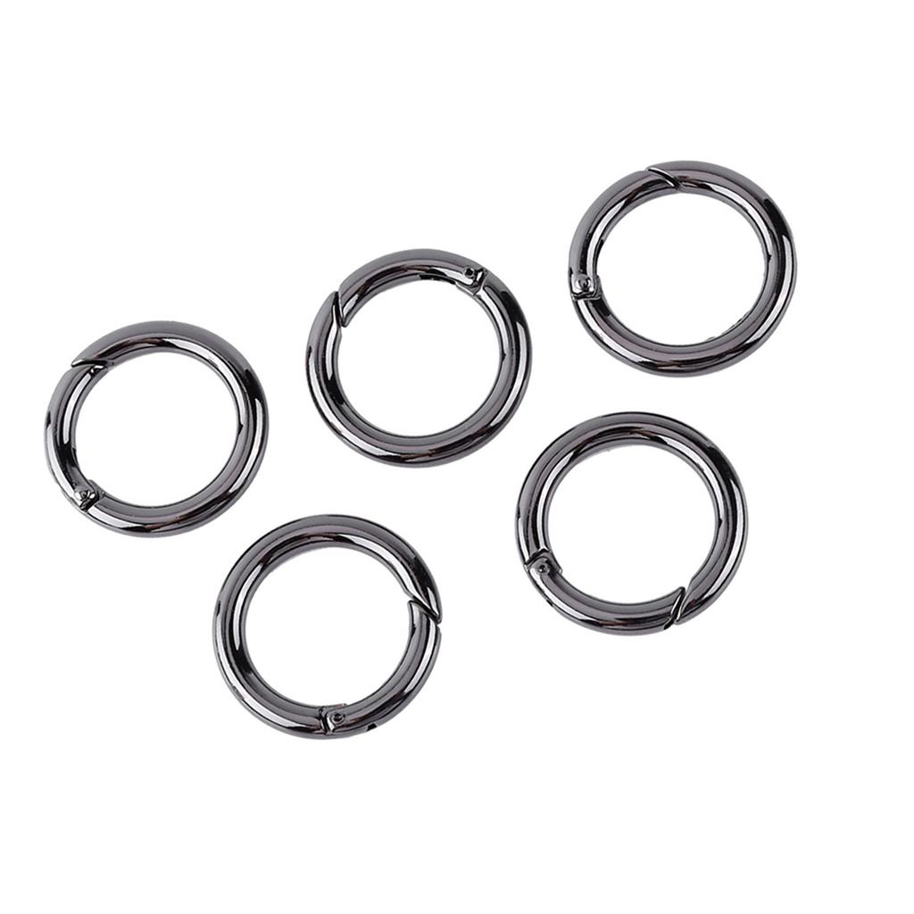 5 Pack Zinc Alloy Round Snap Hooks, Hook Key Chain Clips, Secure Locking Buckle for Key Tool Attachment