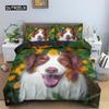 Cute Dog Bedding Set Microfiber 3D Pet Puppy Duvet Cover Animal Theme Quilt Cover Single Queen King For Child Boys Girls Bedroom