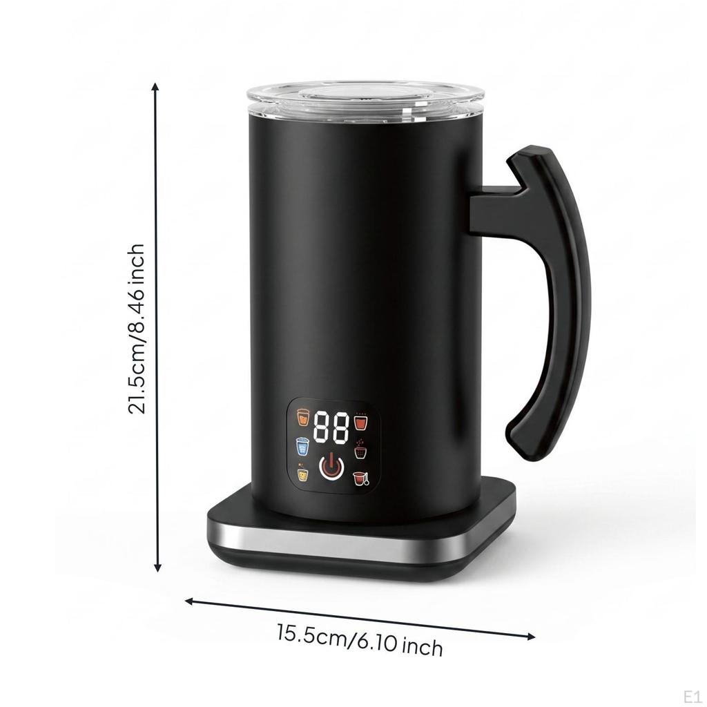 Multifunction Milk Maker Transparent Lid Stainless Steel Frother Touch Controls