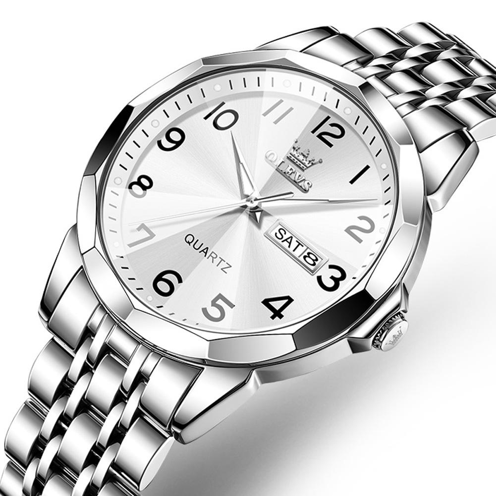 OLEVS Luxury Gold Steel Man Watch High Quality Date Waterproof Luminous Men's Wristwatch Men Quartz Watches