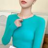 Women's Slim Fit Cashmere Sweater - Long Sleeve, Round Neck, Autumn/Winter Knitwear, Skin-Friendly, Stylish Base Layer