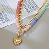 Korean Style Heart Pendant Necklace With Alloy Material For Party Wear