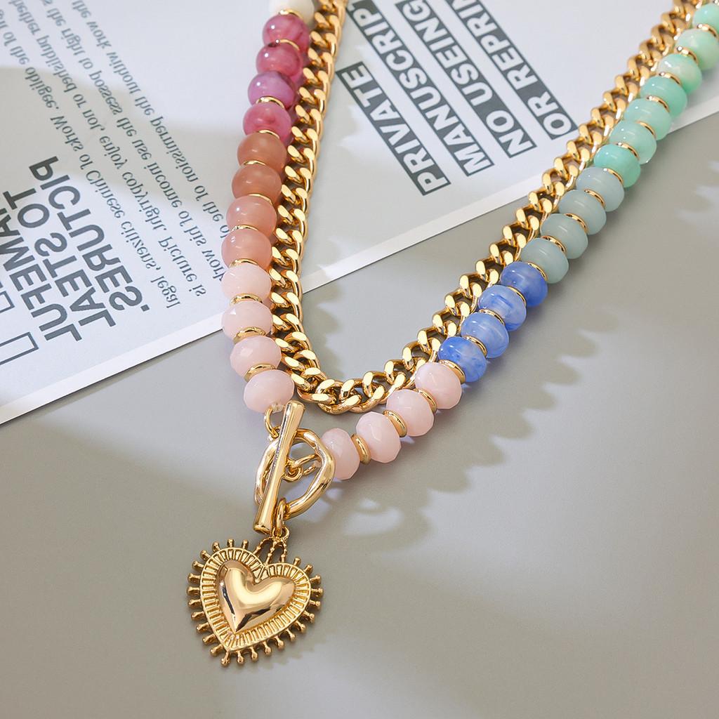 Korean Style Heart Pendant Necklace With Alloy Material For Party Wear