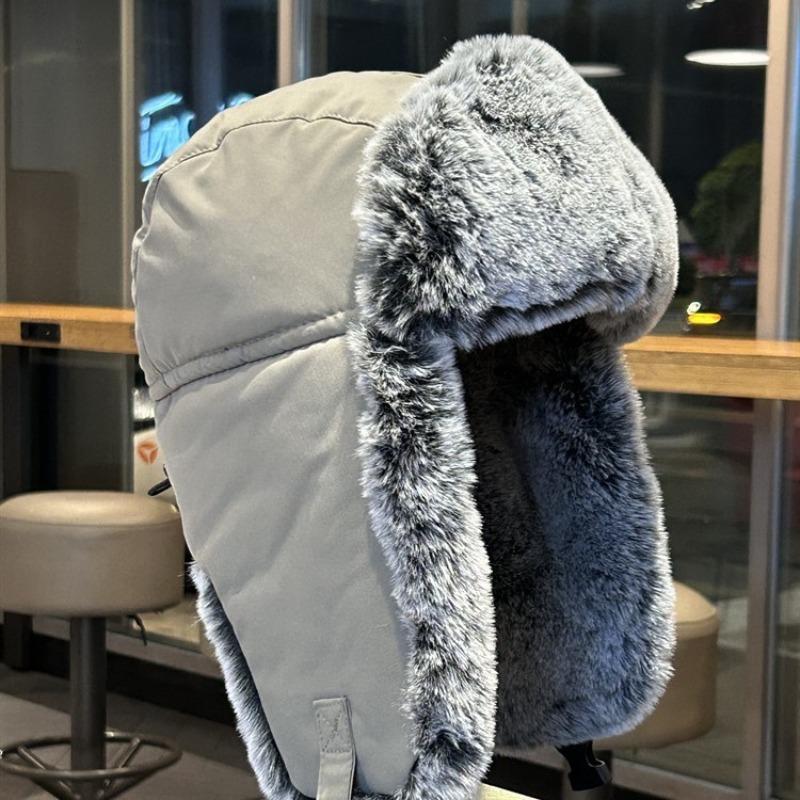 Winter men's hat outdoor rabbit velvet windproof hat women's thickened warm cotton hat pilot cold hat