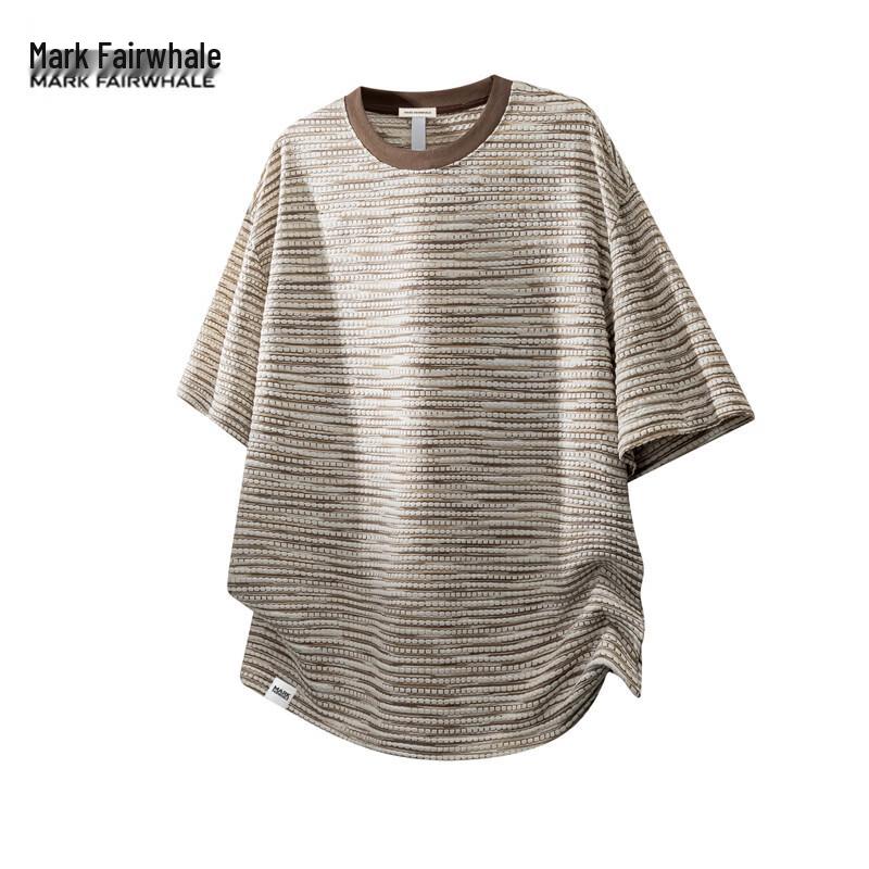 Mark Fairwhale Men s Striped Texture Short Sleeve T-Shirt 4XL