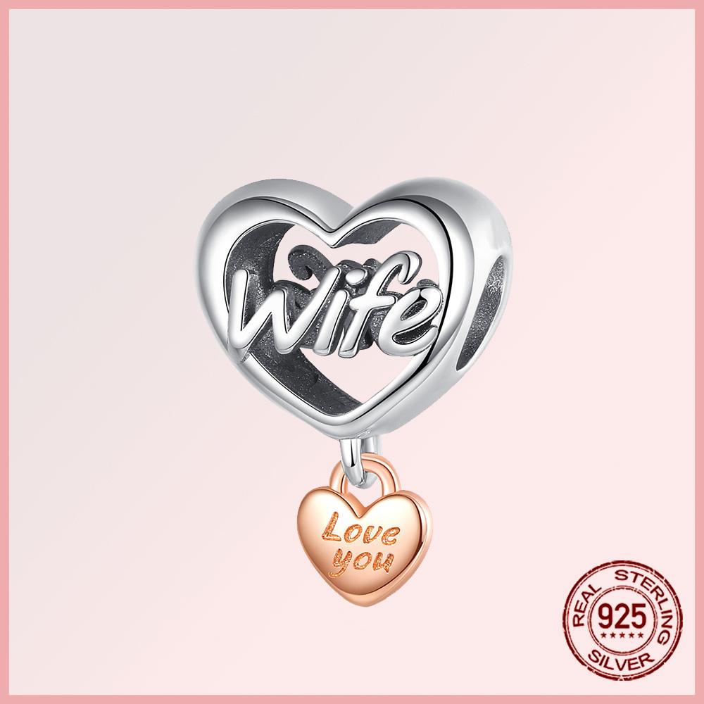 Funkelnde Familie Herz Engelsflügel Pavé Kupfer Anhänger Charms Passen Original Armband Perlen Schmuck Geschenk DIY