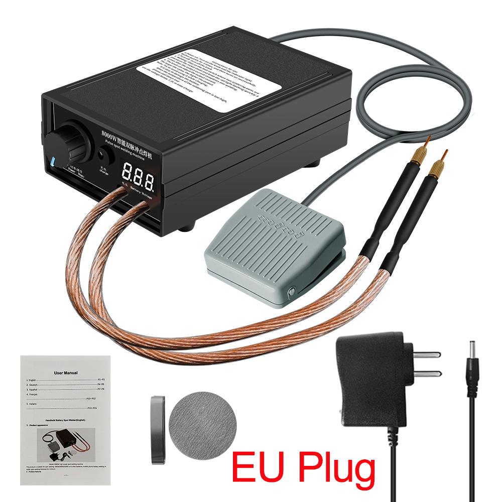 Mini Welding Equipment 8000W 9600Mah Battery Spot Welder Digital Display Rechargeable for 18650 Battery and Welding Nickel Strip