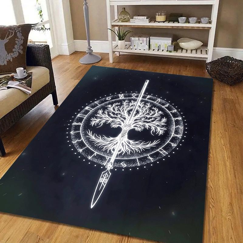 1pc The sacred tree of life Print, Design Indoor Area Rug - Soft, Anti-Slip, and Durable Gaming Room Decor for Bedroom, Living Room