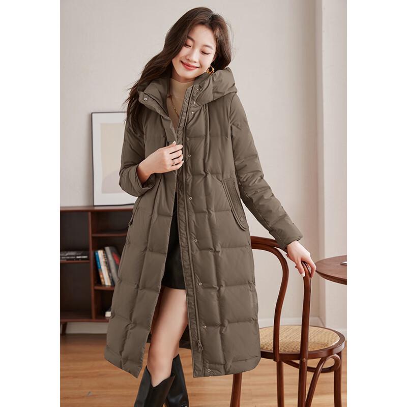

Женская длинная зимняя куртка с капюшоном на утином пуху L
