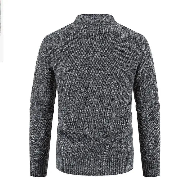 Men Cardigan Knitted Sweatercoat 2024 Autumn Winter Fleece Warm Solid Casual Knit Cardigans Jacket Coat Fashion Men Clothing