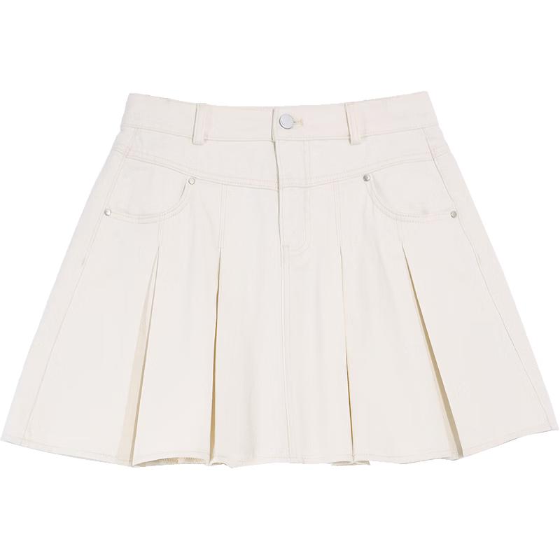 Betu Women's High-Waist Pleated Denim Mini Skirt