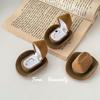 New 1Pcs Creative Design Cowboy Hat Shape Rings Box Pretty Velvet Jewelry Display Storage Case Packaging Bride Wedding Rings Box