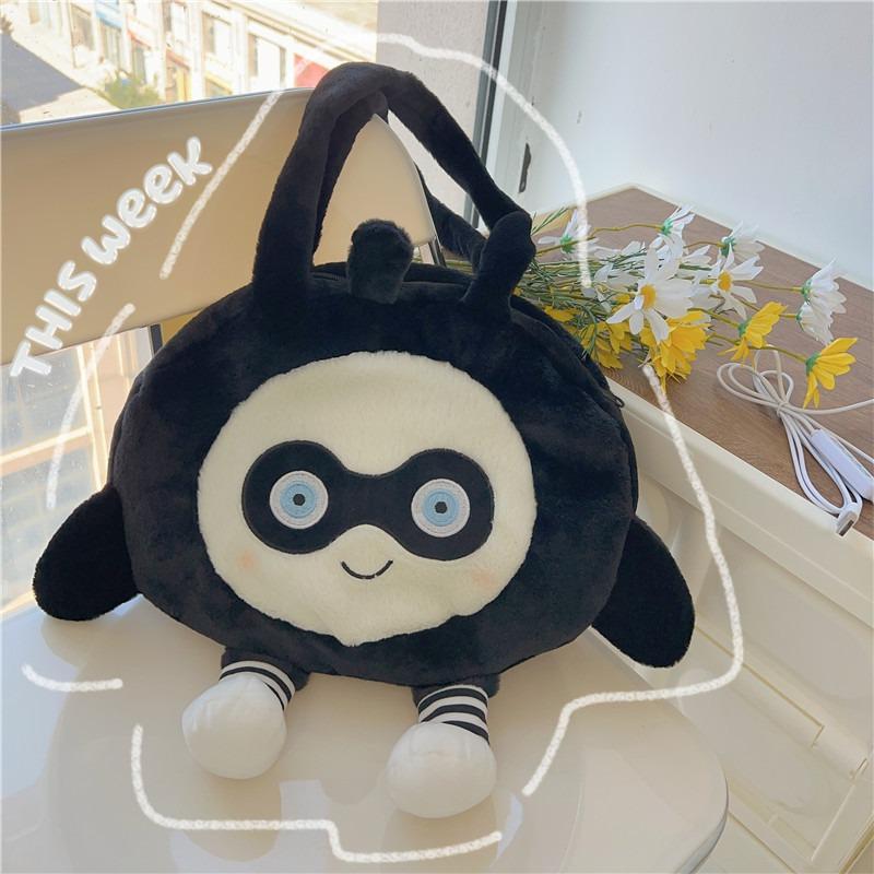 Cartoon Cute Portable Plush Egg Bag Women's New Fashion Trend Tote Bag Student Large-capacity Shoulder Bag