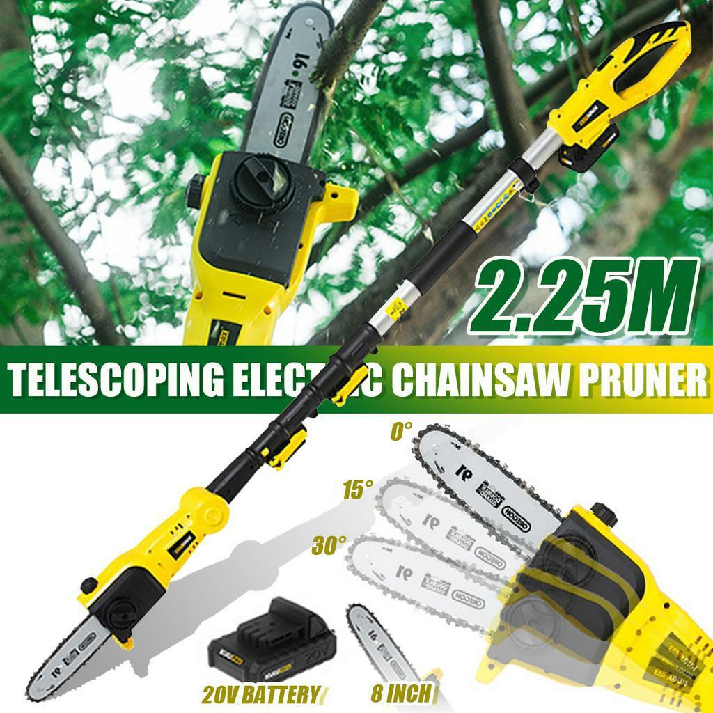 8 Inch 2.25M Cordless Tree Trimmer Pole Saw Telescoping Electric Chainsaw Pruner Home Garden Pruning Tools With Battery