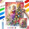Rapunzel Christmas Oil Painting Kit, Home Decor Handmade Gift, Festive Holiday Wall Art Decor Painting for Adults Hobby DIY Kit