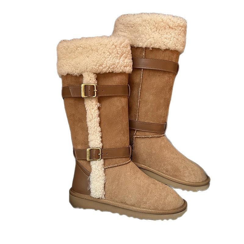 Northeast Fur Integrated Snow Boots Women's 2025 New Winter Non-slip Lamb Wool Piled Thickened Tall Snow Cotton