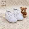 Popular Infant Canvas Pre-Walker Shoes - Soft, Non-slip, Comfortable Lace-up Design.