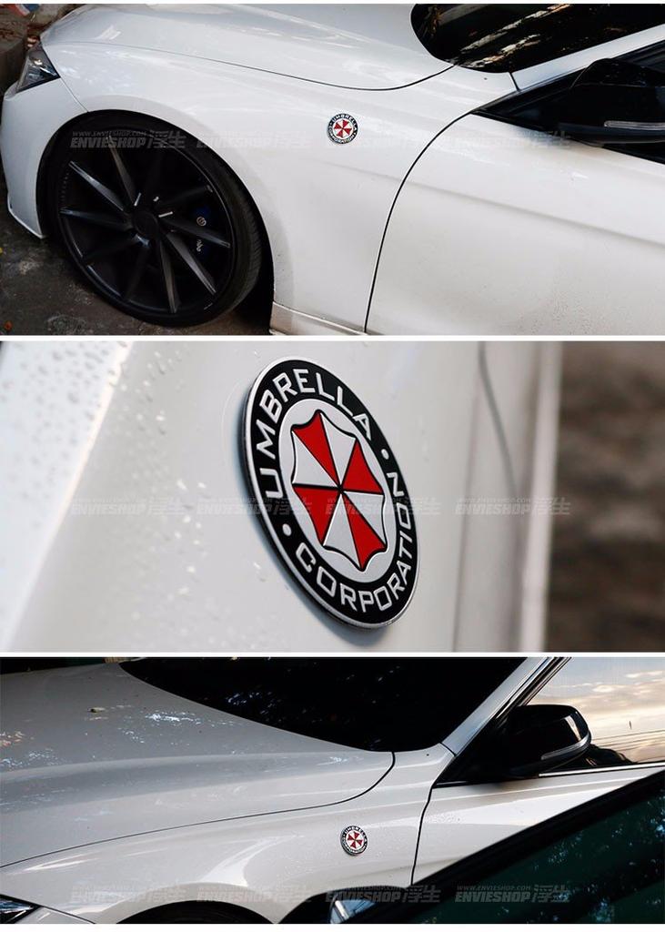 [GATTO] Biohazard Umbrella Company 3D Metal Sticker Emblem Set of