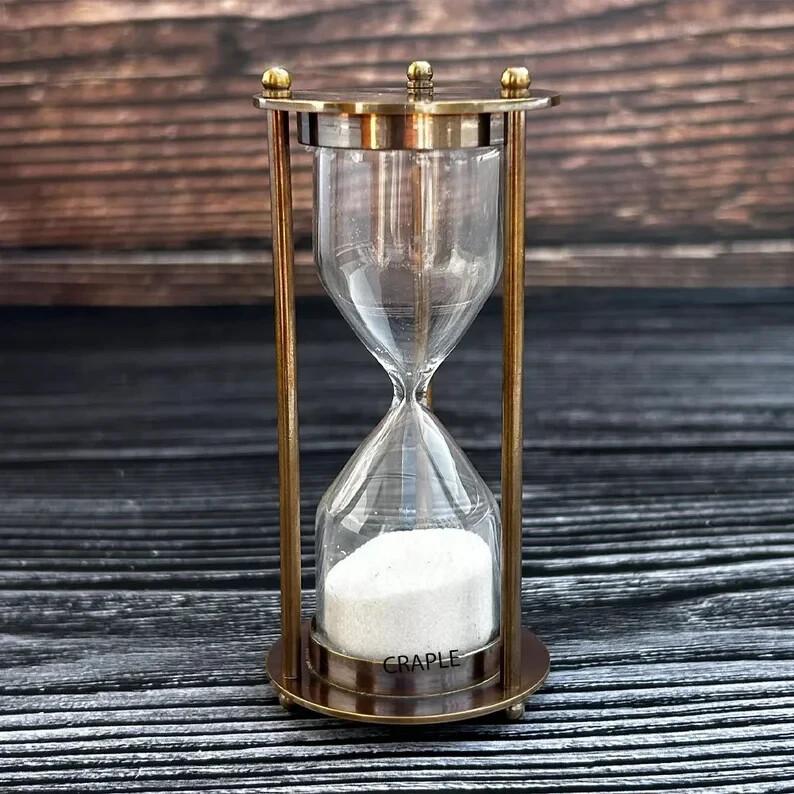 Handmade Vintage Nautical Brass Hourglass - Perfect Collectibles