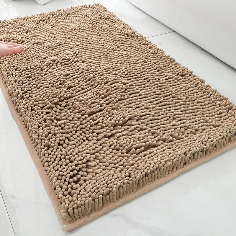 Chenier Thickened Solid Color Bathroom Floor Mat, Bathroom Non-Slip Foot Mat, Household Bathroom Door Absorbent Dirt-Resistant Carpet