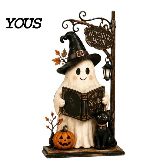 Reusable Wooden Holiday Crafts Farmhouse Halloween Tabletop Decorations, Table Topper Signs, Spooky Seasonal Home Accents Pumpkin Ghost Tiered