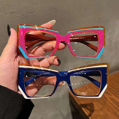 Cat Eye Anti Blaulicht Brille Damen Trendy Polygonal Vintage Luxus Design Brille Damenmode Unregelmäßige Quadratische Brille