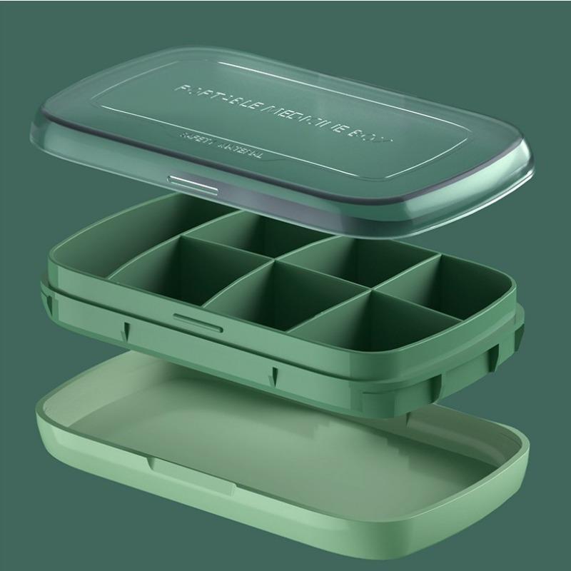 Transparent and visible matte cover medicine box, portable, seven compartment, large capacity medicine storage box