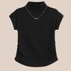 Plus Size Slimming Short-Sleeve Thermal Fleece T-Shirt for Women