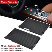 Center Console Roller Blind Shutter Cover Rear+Front For BMW X5 X6 E70 E71 07-14 Cup Holder Zipper Center Console Roller Blind