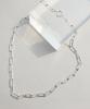 Bonbeau Silver Long Oval Chain Necklace
