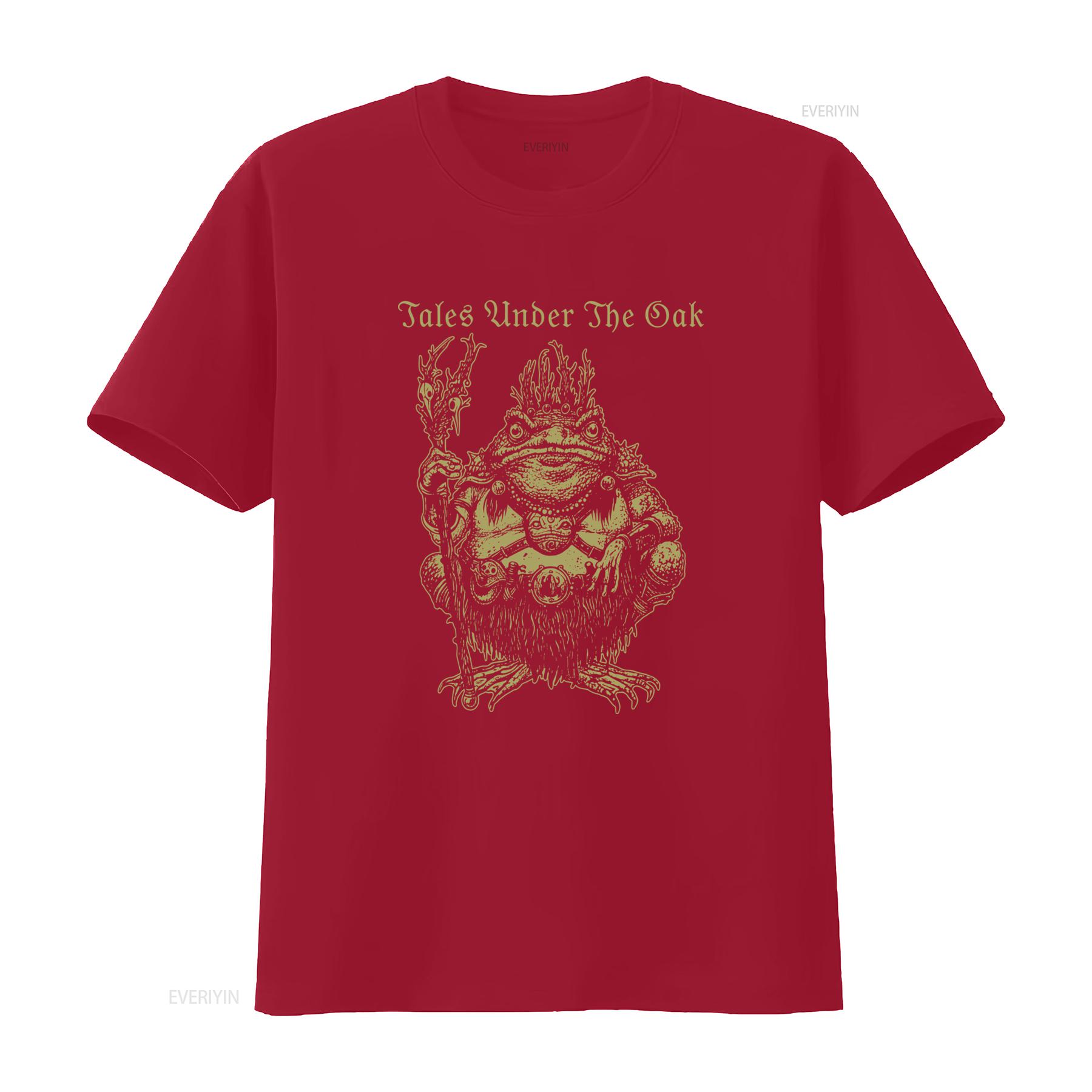 

TALES UNDER THE OAK Toad King T Shirt for Dungeon Synth Dark Ambient RPG Fans vintage Washed Comfortable Stylish Casual S