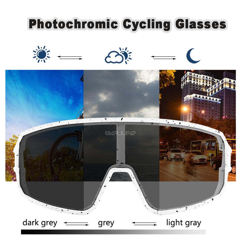 Ultraleichte photochrome Fahrrad-Sonnenbrille für Herren und Damen, UV400-Schutz, polarisierte Fahrradbrille, Fahrradbrillen-Zubehör